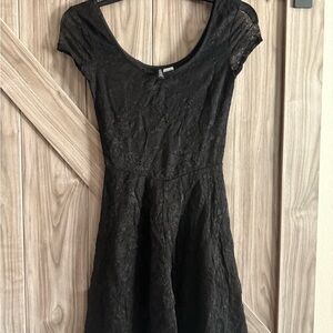 H&M Black Fit and Flare Mini Dress